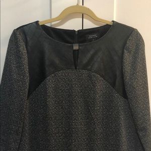Tahari Shift Dress with Leather Detail 6
